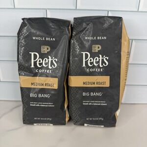 Peet's Coffee Big Bang Medium Roast Whole Bean 10.5 Oz 2 Bags Kosher 2025